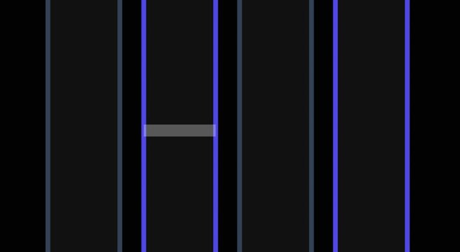 Abstract digital loading bar animation with glowing vertical blue lines animation