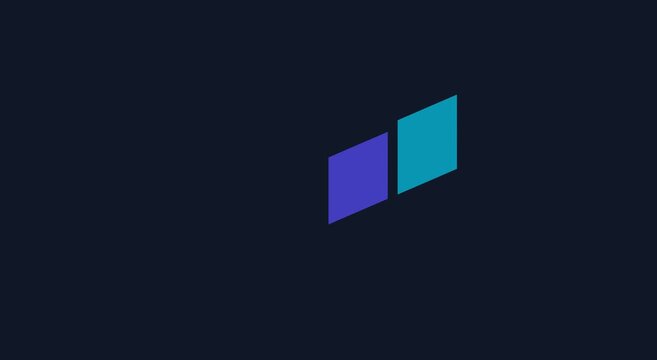 Abstract geometric motion animation background, with blue and, teal floating squares