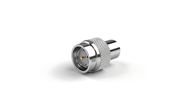 Ntype rf coaxial connector plug isolated on white background