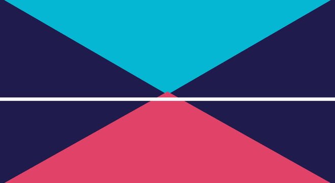 Abstract geometric motion animation background, with vibrant pink, and blue triangles