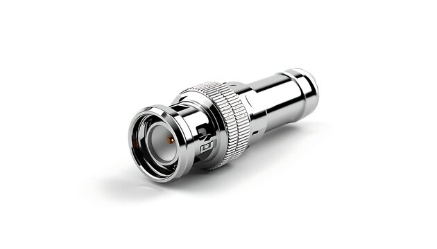 Bnc connector for coaxial cable isolated on white background