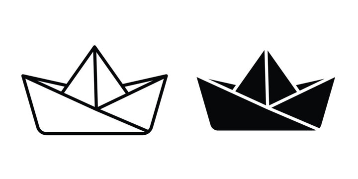 Paper boat icon simple element illustration pack