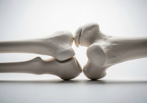 Human elbow joint bones close-up model