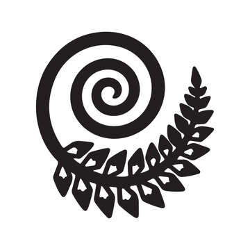 Maori symbol based on silver fern frond