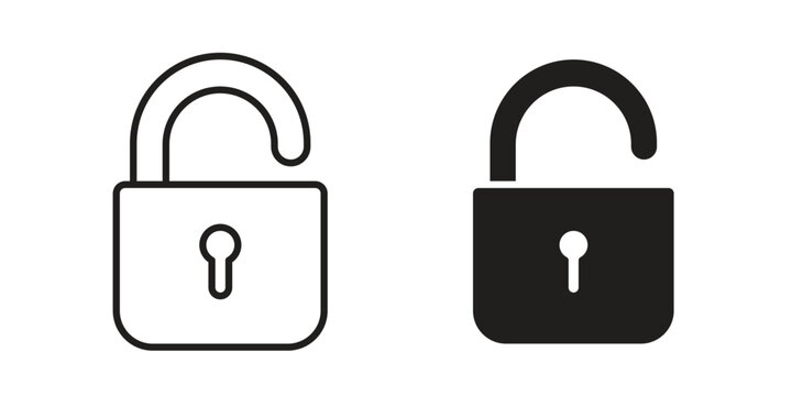 Unlock icon simple element illustration pack