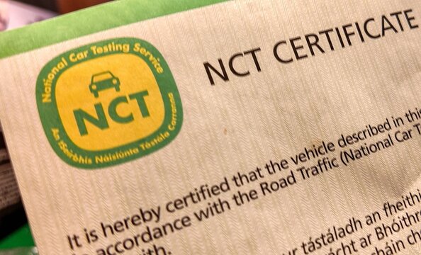 a car testing nct certificate in ireland