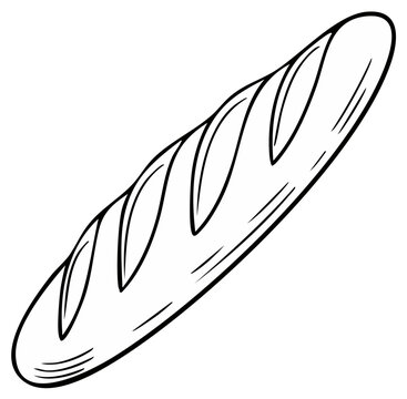Crisp Baguette Bread Freshly Baked Classic French Bread Line Art Design