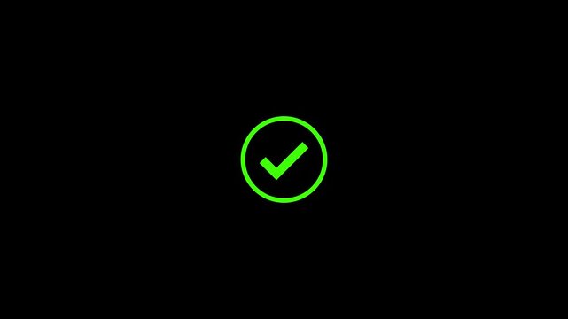 Check mark icon. Animated tick mark icon with circle loading animated. check mark that symbolizes approval or success
