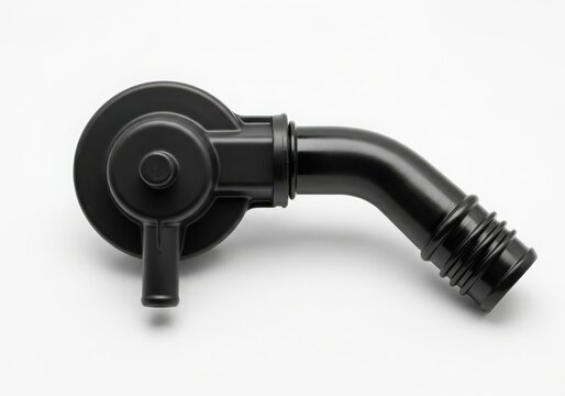 Black plastic sink drain pipe elbow with overflow