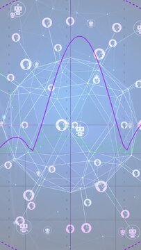 Vertical video: Purple wave entering left, waving across mesh orb, forming rings, showing flow