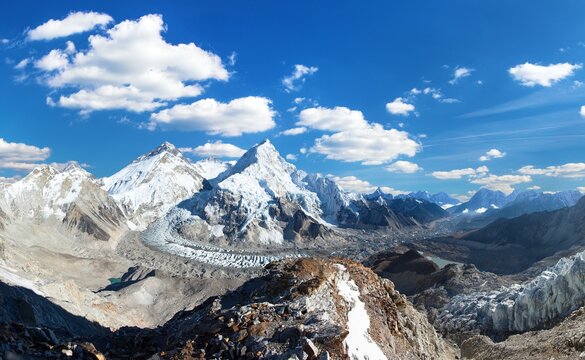 Mount Everest Lhotse Nuptse peak Nepal Himalaya mountain