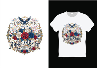 Patriotic Freedom Typography Premium USA Artwork T-Shirt Design © Shofiqul