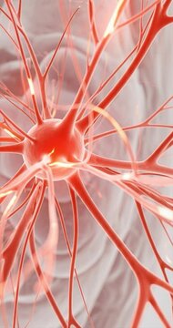 Abstract illustration of a neuron cell structure with branching dendrites