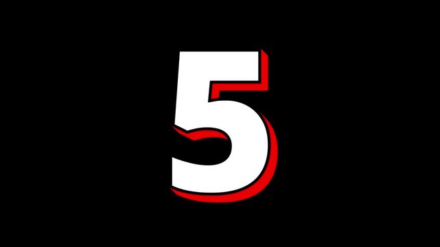 10 seconds countdown timer on black background