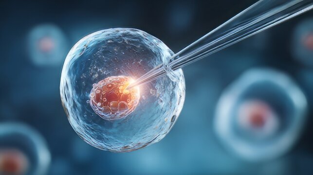 Process of in-vitro fertilization (IVF), a form of assisted reproductive technology. Medical procedure known as Intracytoplasmic Sperm Injection (ICSI), a specialized form of in v