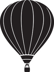 Naklejka premium Black hot air balloon, vector hot air balloon, balloon icon, travel symbol