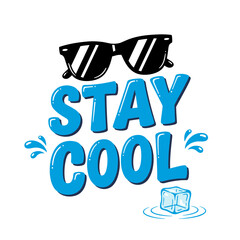 Fototapeta premium Stay Cool Sunglasses Ice Cube Summer Vibes.