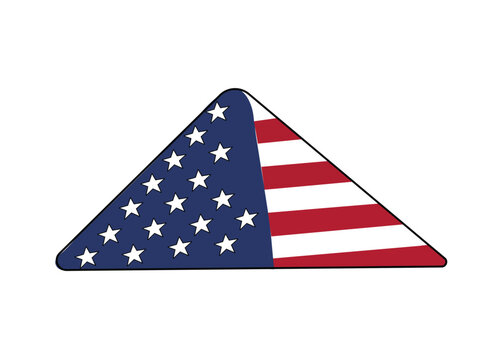 American flag design triangular sticker or decal with stars and stripes
