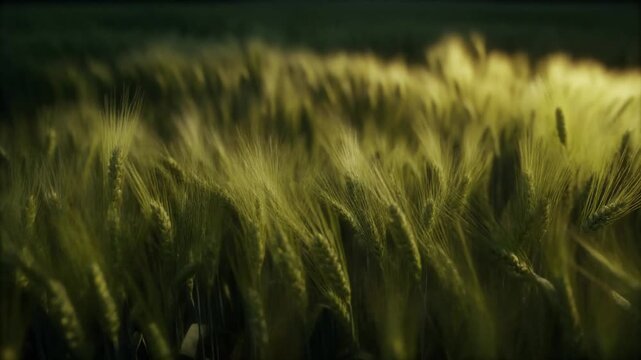Wheat field swaying gently