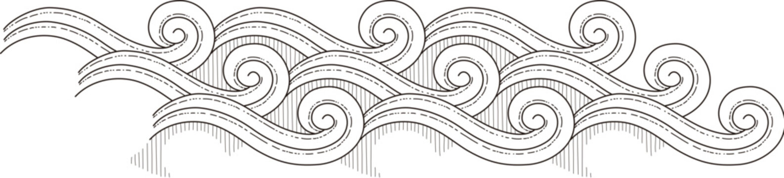 Waving tide for coloring