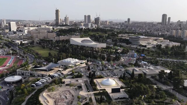Aerial Jerusalem Government District And Modern Skyline View

Drone footage capturing Jerusalem government district and modern skyline buildings, 14 May 2026, Israel.
