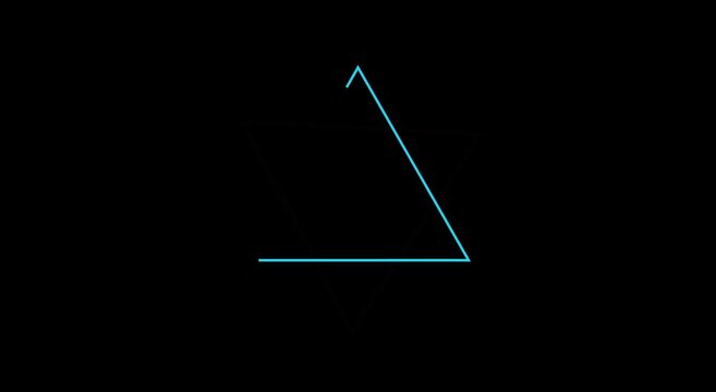 Abstract neon triangle motion on animation black background, for modern