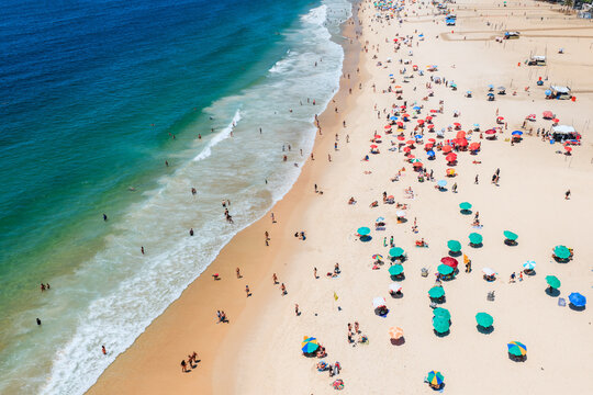 Aerial view of Copacabana beach in summer, Rio de Janeiro, Brazil
