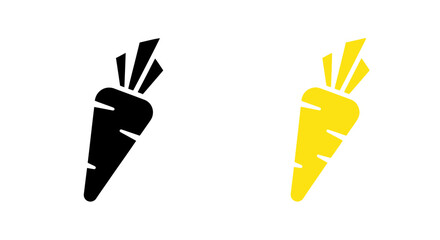 Obraz premium Black and Yellow Carrot Icons, Simple Vector Graphics