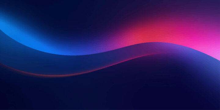 Abstract blue background with sunset waves reflecting a beautiful orange horizon over a mountain landscape under a light cloudscape