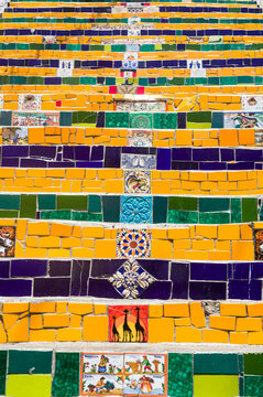Detail of colorful steps, Rio de Janeiro, Brazil