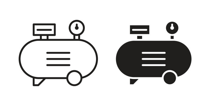 Air compressor icon collection. Vector icon illustrated