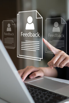 HR Human resource working on employee feedback survey satisfaction review performance business evaluation strategy concept