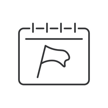 Calendar line icon. Schedule, time, daily, deadline, event, notes, alarm. Editable stroke. Vector illustration