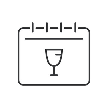 Calendar line icon. Schedule, time, daily, deadline, event, notes, alarm. Editable stroke. Vector illustration
