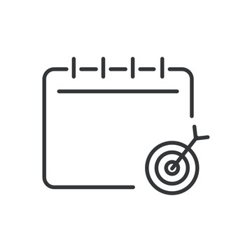 Calendar line icon. Schedule, time, daily, deadline, event, notes, alarm. Editable stroke. Vector illustration