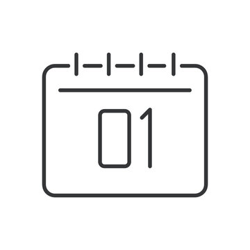 Calendar line icon. Schedule, time, daily, deadline, event, notes, alarm. Editable stroke. Vector illustration
