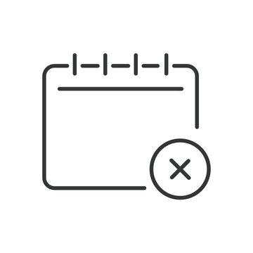 Calendar line icon. Schedule, time, daily, deadline, event, notes, alarm. Editable stroke. Vector illustration