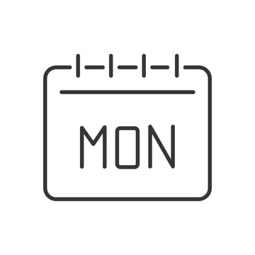 Calendar line icon. Schedule, time, daily, deadline, event, notes, alarm. Editable stroke. Vector illustration