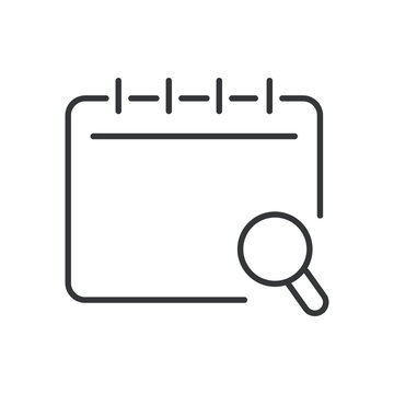 Calendar line icon. Schedule, time, daily, deadline, event, notes, alarm. Editable stroke. Vector illustration