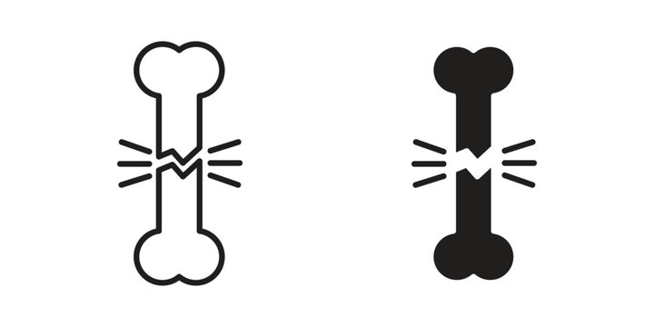 Broken bone icon collection. Vector icon illustrated