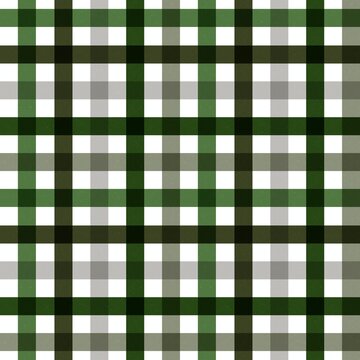 Seamless green and grey plaid pattern checkered background.