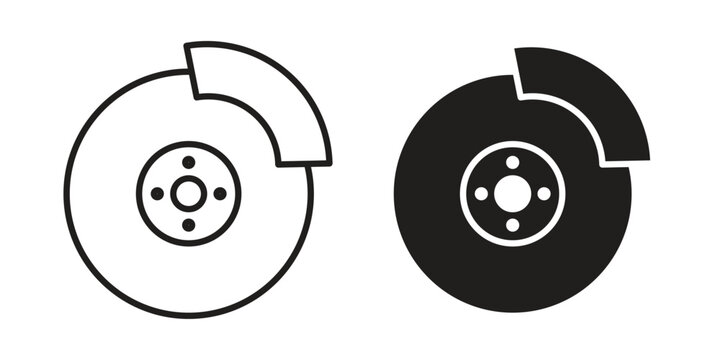 Disk brake icon collection. Vector icon illustrated
