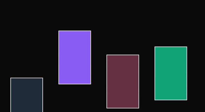 Animated bar chart graph showing dynamic financial growth data trends animation