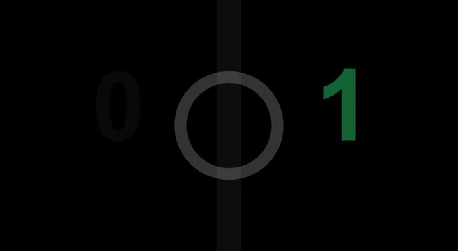 Binary code digital toggle switch interface animation for tech ui animation