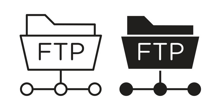 FTP icon collection. Vector icon illustrated