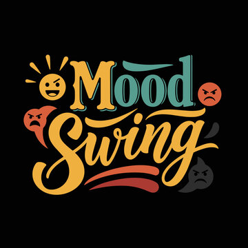 Mood Swing Expressed Through Typography and Emojis.