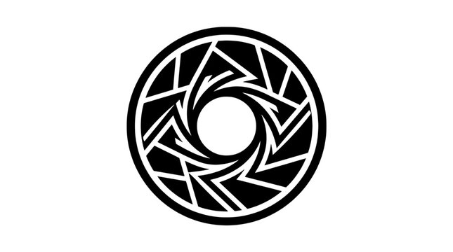 Knife tactical combat with double-edged blade icon, black line art, circle emblem, for weapon or self-defense themed design