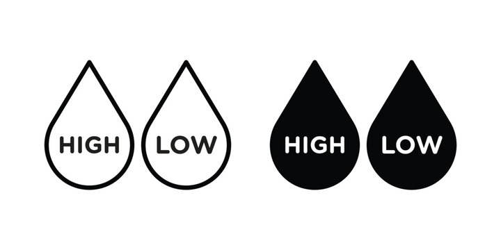 Low and high cholesterol icon collection. Vector icon illustrated