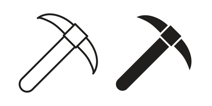 Pick axe icon collection. Vector icon illustrated