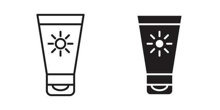 Sunscreen icon collection. Vector icon illustrated